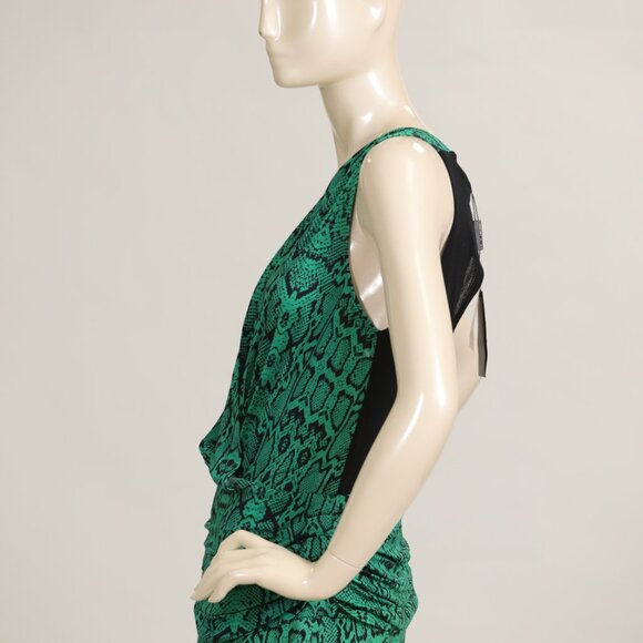 Vix Paula Hermanny SPHINX Green Snakeskin Neck Maxi Dress Size LARGE - Picture 5 of 7
